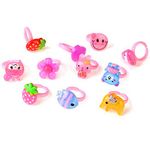 GoMerryKids Kid's Plastic Assorted Cartoon Shaped Finger Rings (Random Design)