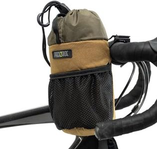 PACK2RIDE Bongo Bike Handlebar Bag - Water Resistant, Durable Cordura Fabric & Bicycle Large Water Bottle Holder - Front Biking Storage, Bikepacking Stem Bag for Cycling Travels (Coyote Brown)