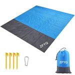 ZFYQ Beach Blanket, 200 x 210 cm Picnic Blanket with 4 Fixed Stake for Beach Camping Picnic and Other Outdoor Activity