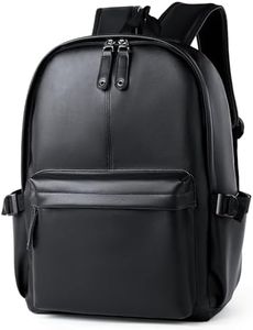 MATE ELAN Zaino in pelle impermeabile per computer portatile da 14 pollici, Black-a, Large, Moda