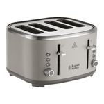 Russell Hobbs Toaster 4 Slice (Independent & Extra wide slots, 6 Browning levels, Frozen, cancel & reheat features with blue indicator light, removable crumb tray, Mocha) Stylevia 26293