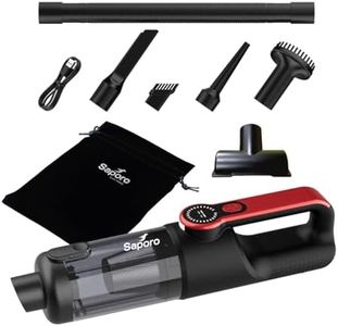 SAPORO Neo Portable Car & Home 2 in 1 Vacuum Cleaner & Air Duster - Cordless & Rechargeable with Multi-Functional Accessories - 15000Pa 2X Powerful Suction Motor - 2 Speed Settings - LED Torch