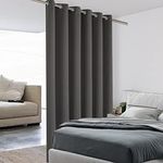 BONZER Room Divider Curtain Total Privacy Wall Grommet Thermal Insulated Wide Blackout Curtains for Bedroom Living Room, 96L x 70W Inch (8L x 5.8W ft), 1 Panel, Dark Grey