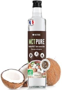 Huile MCT Pure C8 C10 - Extraite par Distillation - Biologique - Laboratoire français, bouteille en verre 500 ml | Pour la cétose, l'énergie, la perte de poids, le bien-être cérébral