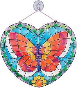 Melissa & Doug Stained Glass Butterfly Art Kit| Arts and Crafts for Kids Age 5+ | Kids Craft Kits | Kids Activity Window Art Kit | Sticker Art | Mess Free Activity | Gifts for Boys & Girls