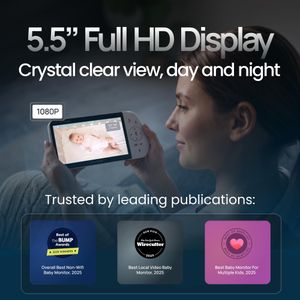 Babysense Split-Screen Baby Monitor with 2 Cameras – Video & Audio