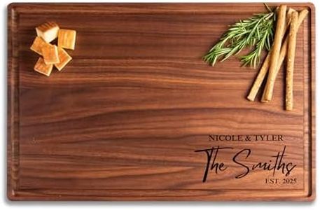 Personalized Cutting Board, Display Stand & Gift Wrap - Perfect Bridal Shower, Wedding, Housewarming, Anniversary, Birthday, Couples & Christmas Gift Idea - Custom Wood & Size- Handmade in USA