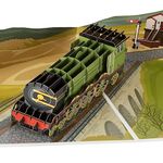 Cardology - Steam Train Pop Up Card | Flying Scotsman Train Birthday Card, Fathers Day Cards, Train Gifts for Men | Handmade