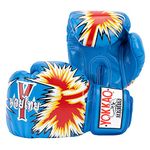 YOKKAO Design Breathable Muay Thai Boxing Gloves - Blue Nobility - 12oz