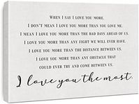 Bedroom Canvas Wall Art When I Say I Love You More Romantic Quote Print Framed Marriage Painting Artwork Ready to Hang Home Wall Decor Wedding Gift 15x11.5 Inches