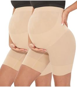 MUSIDORA Maternity Underwear, Maternity Shapewear Underwear Pregnancy Belly Band (Nude+Nude XL)