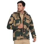 BSF Uniform Jacket – Camouflage and Quilted with Full Sleeves and Hood (Army Jacket, Military Jacket)