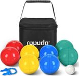 ropoda 90mm Bocce Ball Set, Lighter Bocce Ball for Beginners with 8 Balls, Pallino, Case and Measuring Rope for Backyard/Beach/Lawn, Composite Plastic for Kids Teens Beginners