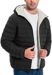 Pioneer Camp Men's Winter Puffer Jacket Sherpa Lined Hooded Water Resistant Midweight Warm Insulated Quilted Down Coat Parka