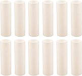 Creative Hobbies 3 Inch Tall Cream Plastic Candle Covers Sleeves Chandelier Socket Covers - Slip Over E12 Candelabra Base Sockets | Set of 12