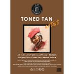 ART ESSENTIALS Toned Sketch Artist A4 Warm Tan Medium Surface 120 Gsm, 20 Sheets Pack, Acid Free Paper For Sketching, Drawing With Graphite, Charcoal, Pastel, Light & Dark Media, Acrylic