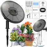 TRJZWA Solar Irrigation System Kits, Drip Irrigation Kit for Outdoor, Balcony, Garden Plant Watering, Automatic Watering System for 15 Potted Plants, with Water Level Sensor and Anti-Siphon Function