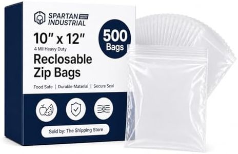 10” X 12” (500 Count) 4 Mil Thick Bulk Clear Reclosable Zip Bags