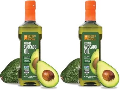 BetterBody Foods Refined Avocado Oil, Non-GMO Cooking Oil, Kosher, Keto and Paleo Diet Friendly, for High-Heat Cooking, Frying, Baking, 100% Pure Avocado Oil, 500 mL, 16.9 Fl Oz (Pack of 2)