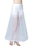 BEAUTELICATE Women's Petticoat Crinoline Underskirt Long A-line Vintage for Wedding Bridal Evening Dress Cosplay Costume(White - 1 Hoop, 16-18)