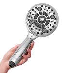 Lokby 6 Settings Shower Head High Pressure - Water Saving System 28% Less Water with High Pressure Shower Heads - Low Pressure Shower Head - Anti-Clog Nozzles Prevent Build Up - G1/2 Connection