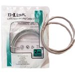 D-Link RJ45 Cat 6 Patch Cord for Modem (Grey, 2 m)