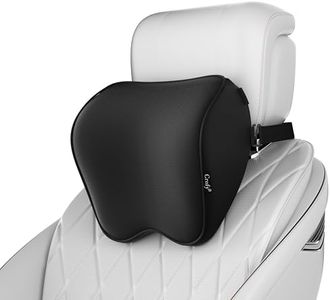 Crofy 2 Pack Car Neck Pillow, Softness Car Headrest Pillow for Driving with Adjustable Strap, 100% Memory Foam and Breathable Removable Cover, Comfortable Ergonomic Design (Black Side Rope)