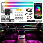 Acrylic Car Led Lights Interior, Car Ambient Lighting with 175 Inches 600 LEDs, 14 in 1 Interior Car Lights with APP Control, 16 Million DIY Colors and Dynamic Mode, Hidden Design Led Lights for Car.
