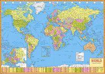 World Political Map | 140 cm x 100 cm | Laminated | Extra Large Size | World Map