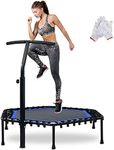 ADVWIN 50" Rebounder Mini Trampoline Australia Fitness Trampolines with Adjustable Handle Bar, Silent Cardio Exercise Trampoline for Adult and Kids Home and Gym