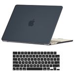 RUBAN Compatible with MacBook Air 15 inch Case A2941 M2 2023 Release Chip with Liquid Retina Display & Touch ID, Protective Plastic Hard Shell Case & Keyboard Cover Skin (Black)