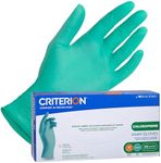 Criterion Chloroprene Exam Gloves, Medium, Green, 100/Box – Non-Sterile, Latex-Free, Disposable, Textured Fingers, 4.33 Mil Finger Thickness, Chemical & Tear Resistant, Beaded Cuff