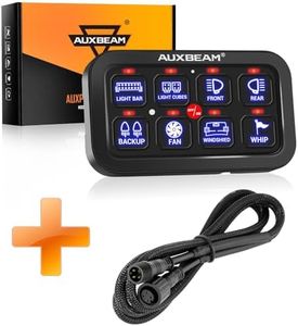 Auxbeam 8 Gang Switch Panel BA80 Green Backlit + 47" inch Extension Wiring Harness