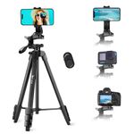 Phone Tripod, Lusweimi 60-Inch iPhone Tripod with Phone Holder & Wireless Remote, Aluminum Lightweight Camera Tripod with Bag for iPhone/Video Camera/Webcam, for Video/Vlog/Selfie/Photography