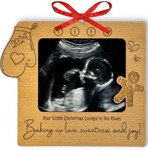 Heart's Sign Sonogram Frame Pregnancy Ornament 2024 | Bump's First Christmas Christmas Ultrasound Frame Pregnancy Gifts | Mom to Be Gift | Christmas Pregnancy Announcement