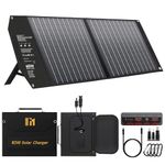 Mesuvida 60W Foldable Solar Panel with 5 Ports, 18V MC4 Higher Output/12V DC/QC 3.0 USB-A & USB-C (PD 45W) Portable USB Solar Panel for Portable Generator Power Station Smartphones Tablet