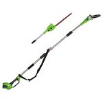 Greenworks 40V 2-Inch-1 Pole Saw with Hedge Trimmer Attachment, Battery and Charger Not Included