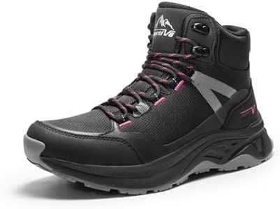 NORTIV 8 Women's Hiking Boots Waterproof Lightweight Outdoor Trekking Comfortable Non-Slip Backpacking Camping Ankle Boot Hollow,Size 12,Black,NWUMHB2501