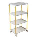 Little One's Multipurpose 4 Plastic Shelf Storage Rack/Shoe Rack with Wheels (Unbreakable Material), Tray 4