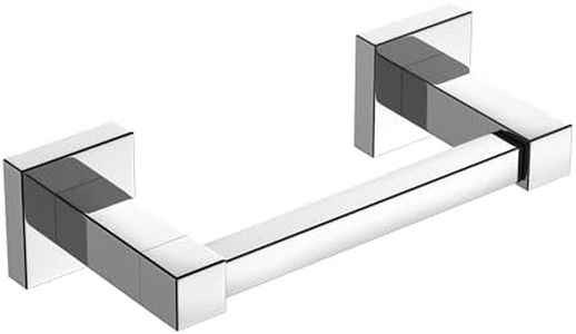 FORIOUS Toilet Paper Holder, Stainless Steel Square Double Post Pivoting Tissue Roll Holder Wall Mount for Bathroom, Rustproof and Modern Commercial Toilet Paper Dispenser (1, Chrome)