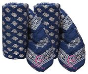 AUROSTYLE 400 TC Pure Cotton Fabric/Filling Rajasthani Traditional Designs Printed Light Weight Jaipuri Single Bed Quilt/Razai/Rajai [Single Bed - 85x55 Inch, Set of 2 Pcs] (Design 4)