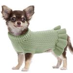 ALAGIRLS Winter XXL Dog Sweater, Thick Breathable Fleece Pet Clothes, Yorkie Dachshund Christmas Holiday Pet Apparel, SageGreen XXL