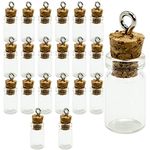 20 Pcs 0.5ml Small Mini Glass Bottles with Cork, Clear Spell Glass Jars with Cork Lids Miniature Glass Potion Bottles Wishing Glass DIY Bottles Stoppers Snuff Kit for DIY Arts Crafts Decoration