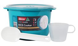 Décor Microwave Rice Cooker | Safe-Hold Handles | Makes 1-4 Servings | 2.75L Capacity, Teal