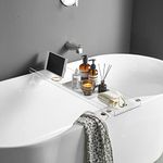 MUYEDRAIN Bathtub Tray Over Bathtub Racks Bath Caddy for The Elegant Tub Bathroom Caddy fits All bathtubs (MY1002AC-TM)