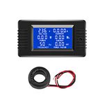 Aideepen AC 80-260V 100A Current Voltage Amperage Power Energy Panel Meter LCD 6-in-1 Home Digital Display Ammeter Voltmeter Multimeter with Closed CT