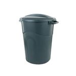 United Solutions 32 Gallon Garbage Can, ECO Green, Easy to Carry Garbage Can with Sturdy Construction, Pass-Through Handles & Attachable Click Lock Lid, Indoor or Outdoor Use, 2-Pack (TI0097)