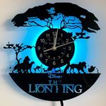 KingLive Vinyl Record Wall Clock LED The Lion King,Creative Hanging Night Lamp 7 Color Luminous Wall Clock for Living Room Beedroom Home Decor Gift