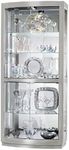 Howard Miller Bradington II Curio Cabinet II, Illuminate Storage Cabinets - Metal Pad Lock with Halogen Lights - Silver Finishing Best for Decorative Items, Living Room, Office & Home Decor