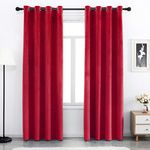 SPXTEX Red Velvet Curtains 84 inches Long Soft Velvet Curtains Grommet Velvet Thermal Insulated Curtains Window Treatment for Bedroom Light Filtering Velvet Curtains Set of 2 Panels